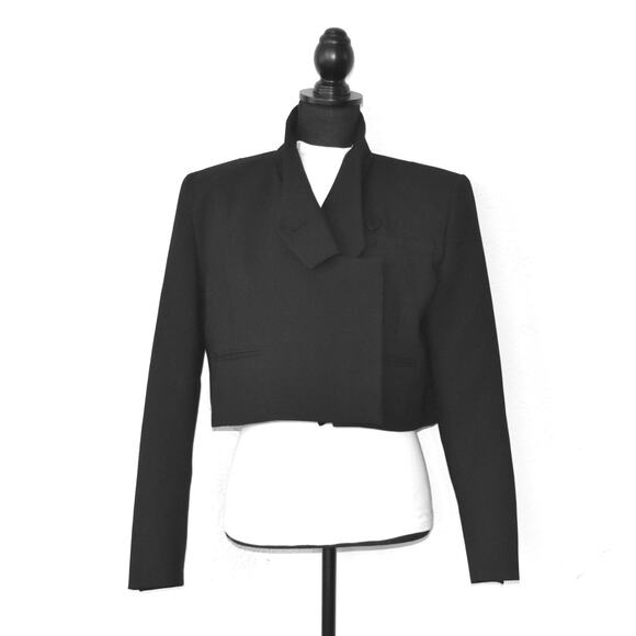 Karen Millen Jackets & Blazers - B0 NWT KAREN MILLEN Black Compact Stretch Cropped Blazer Jacket Size US 4